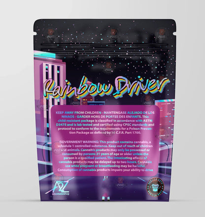 Rainbow Driver Holographic Mylar bag 3.5g - Black Unicorn - Packaging only - Black Unicorn Hub
