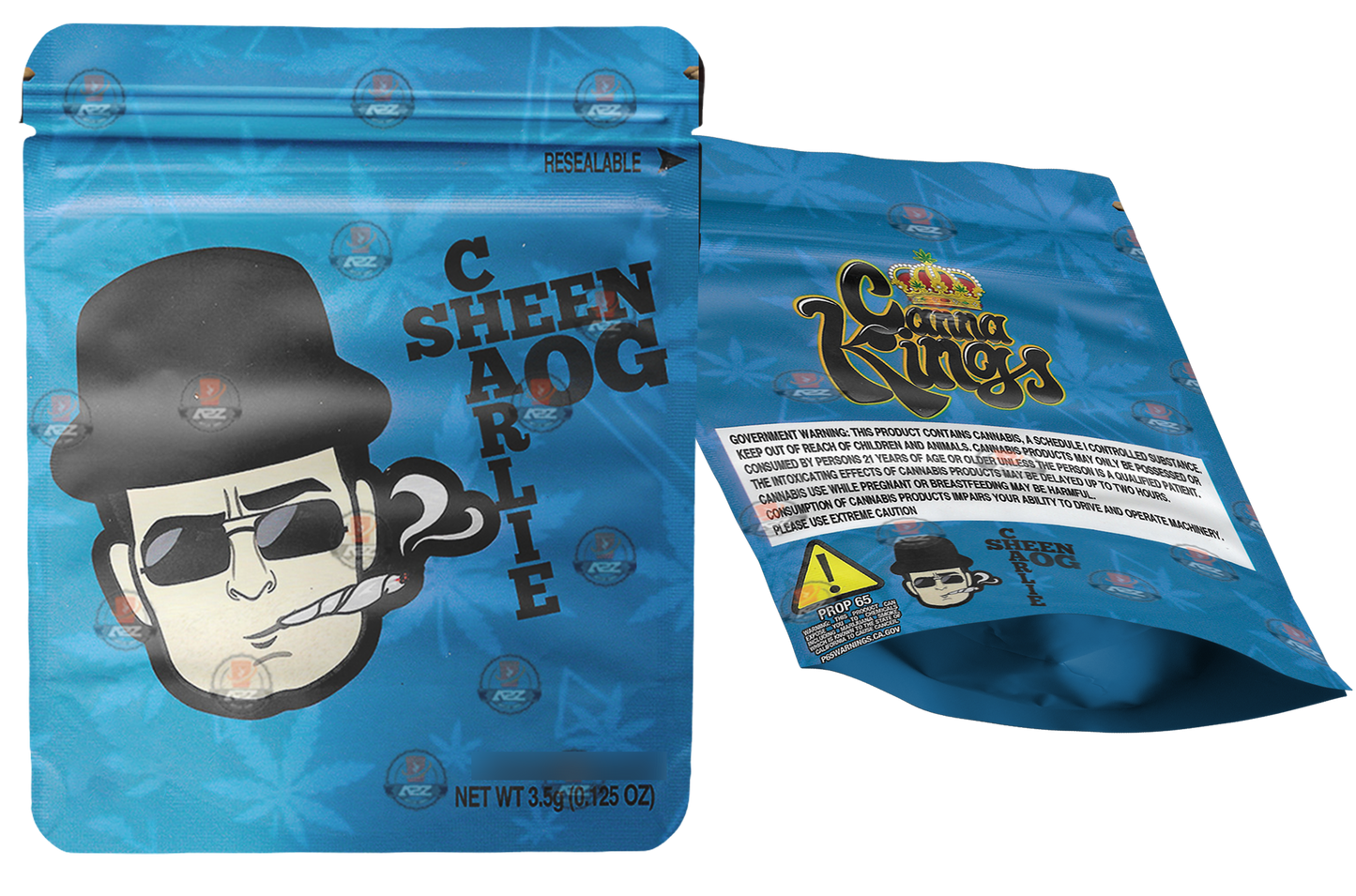Charlie Sheen OG Mylar zip lock bag 3.5G