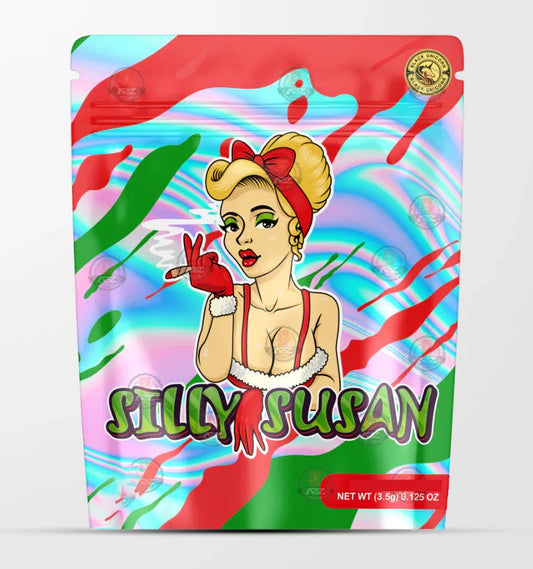 Silly Susan Holographic Mylar bag 3.5g - Black Unicorn - Packaging only - Black Unicorn Hub