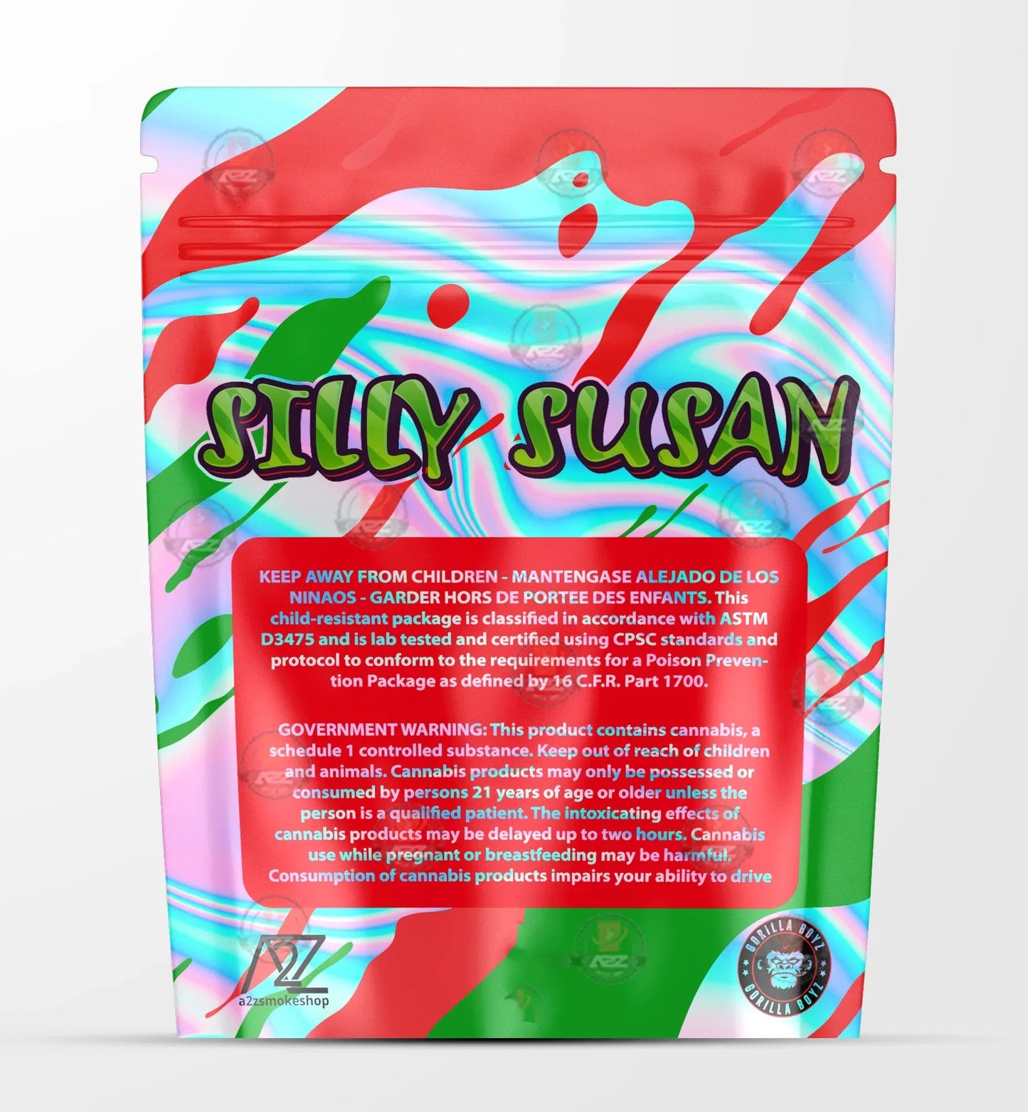 Silly Susan Holographic Mylar bag 3.5g - Black Unicorn - Packaging only - Black Unicorn Hub