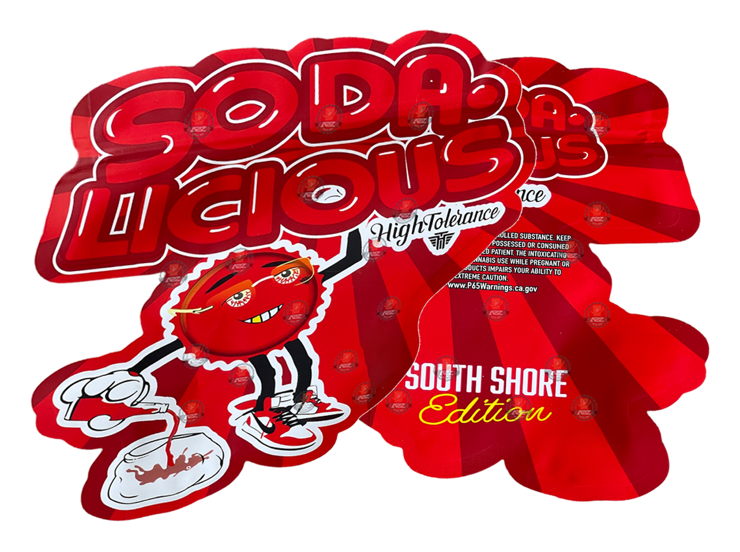 Soda Licious  3.5G Holographic Bag - High Tolerance cut out Mylar zip lock bag