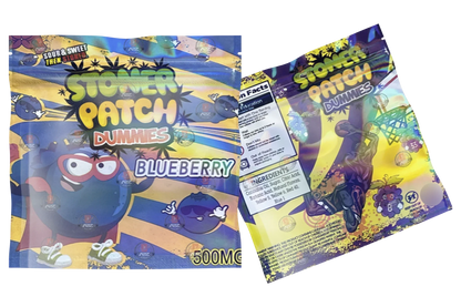 Stoner Patch Dummies Blueberry Gummies 500mg Mylar bags Packaging Only - Black Unicorn Hub
