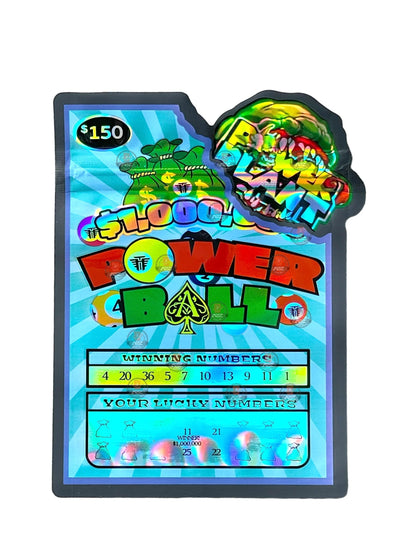 Power Ball Cut Out Mylar Bags 3.5g Holographic - Black Unicorn Hub