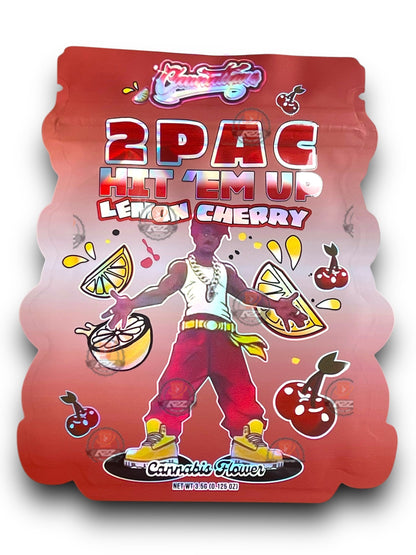 2 Pac Hit Em Up Lemon Cherry Mylar Bags 3.5g Bags only Tupac