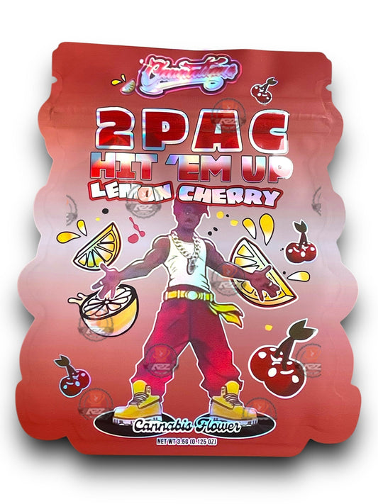 2 Pac Hit Em Up Lemon Cherry Mylar Bags 3.5g Bags only Tupac