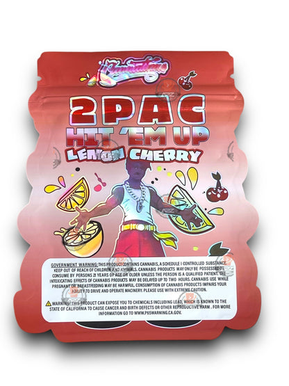 2 Pac Hit Em Up Lemon Cherry Mylar Bags 3.5g Bags only Tupac