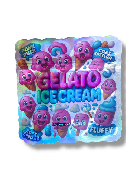 Gelato Ice Cream Mylar Bag 3.5g shape bag
