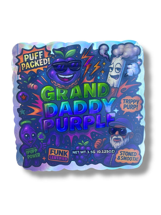 Grand Daddy Purple Mylar Bag 3.5g shape bag