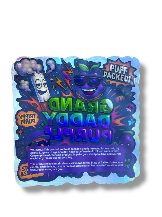 Grand Daddy Purple Mylar Bag 3.5g shape bag