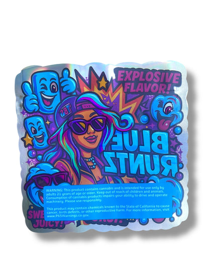 Blue Runtz Mylar Bag 3.5g - shape bags