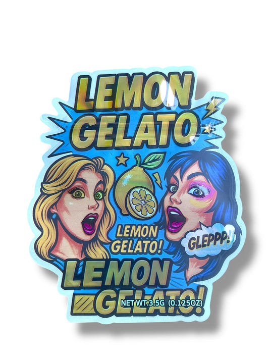 Lemon Gelato Mylar Bag 3.5g shape bags