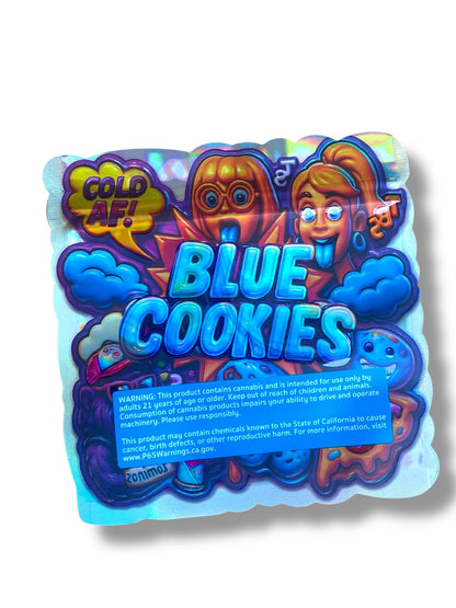Blue Cookies Mylar Bag 3.5g shape bags