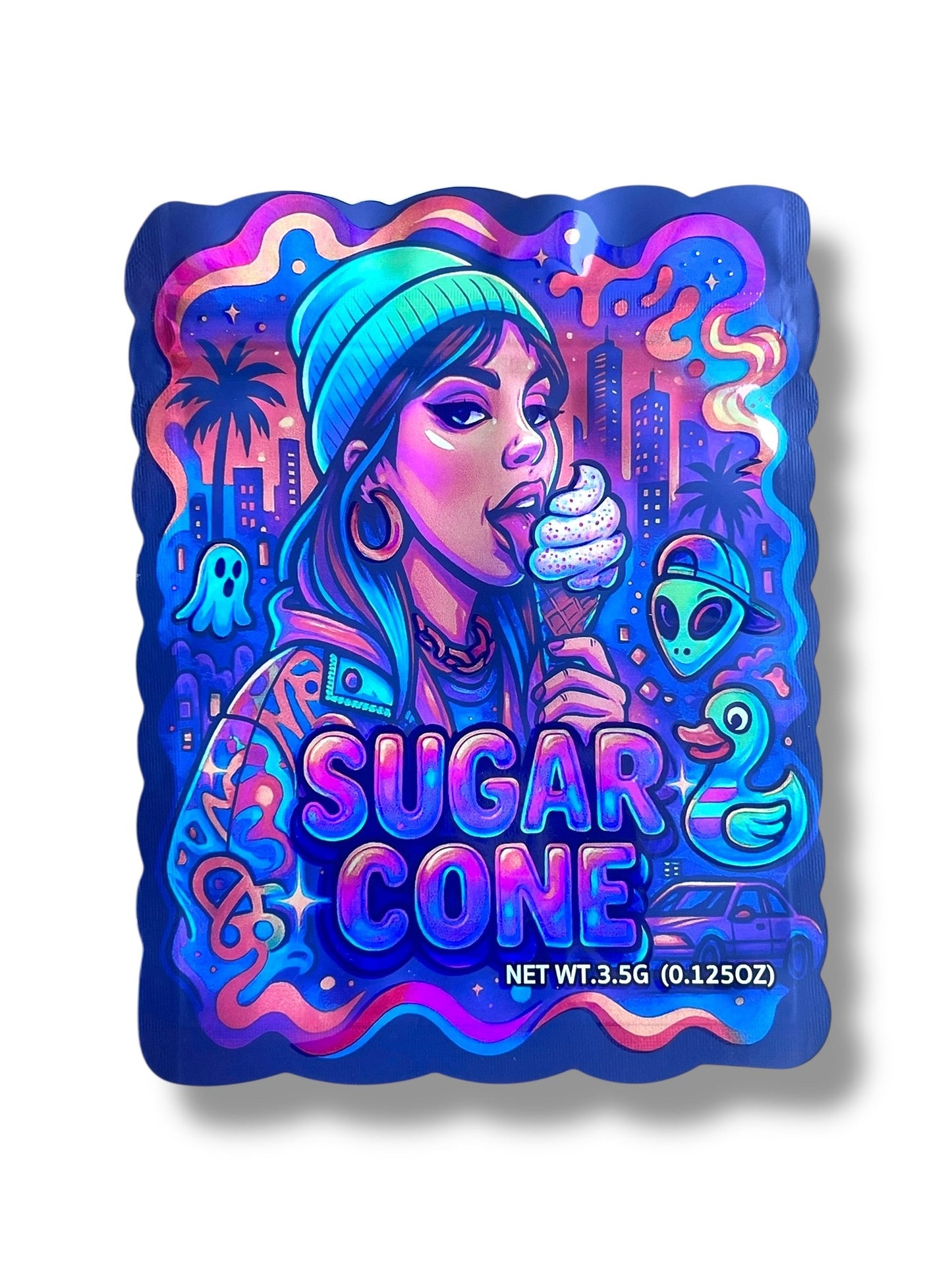 Sugar Cone Mylar Bag 3.5g shape bags
