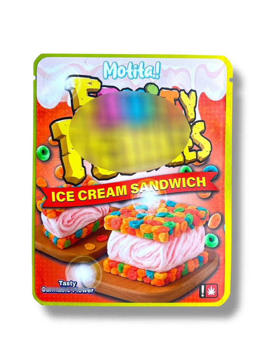 Motita Ice Cream Sandwich 3.5G Sticker Mylar Bag (4x5, Zip Lock)