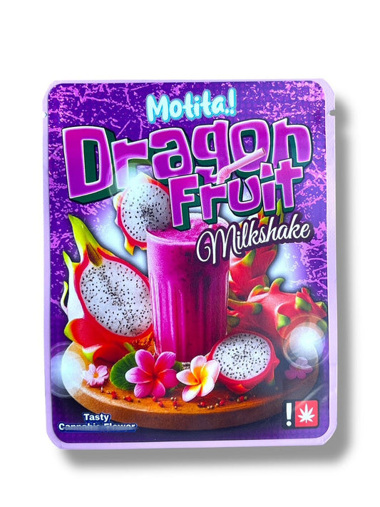 Motita Dragon Fruit Milkshake 3.5G Sticker Mylar Bag (4x5, Zip Lock)