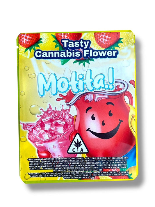 Motita Strawberry Lemonade 3.5G Sticker Mylar Bag (4x5, Zip Lock)