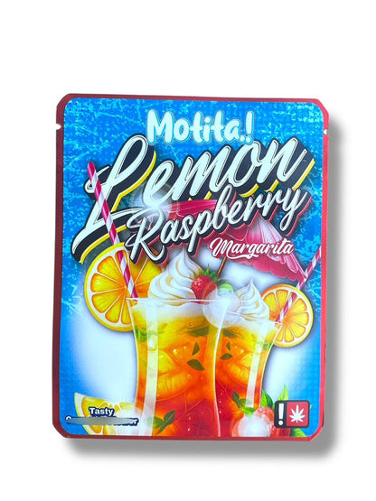 Motita Lemon Raspberry Margarita 3.5G Sticker Mylar Bag (4x5, Zip Lock)