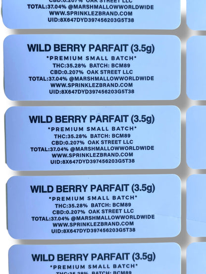 Sprinklez Wild Berry Parfait 3.5G Mylar Bags -With stickers and label