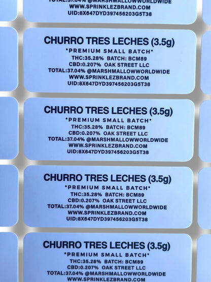 Sprinklez Churro Tres Leaches 3.5G Mylar Bags -With stickers and label