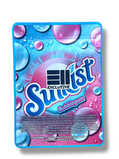 Sunkist Bubblegum Combo Sticker Mylar Bags | 16oz, 1oz & 3.5g