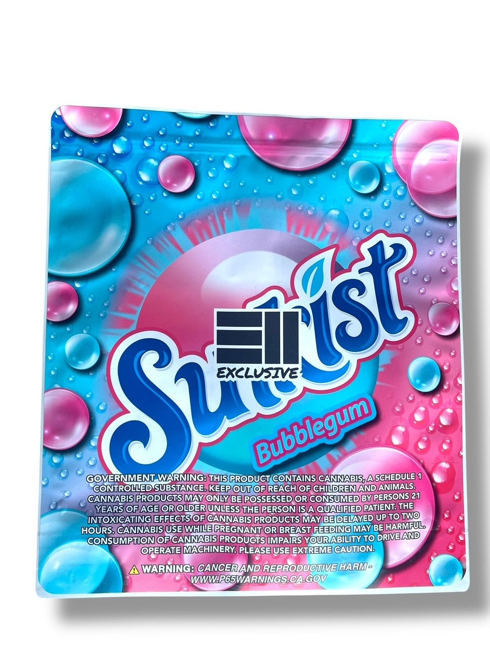 Sunkist Bubblegum Combo Sticker Mylar Bags | 16oz, 1oz & 3.5g