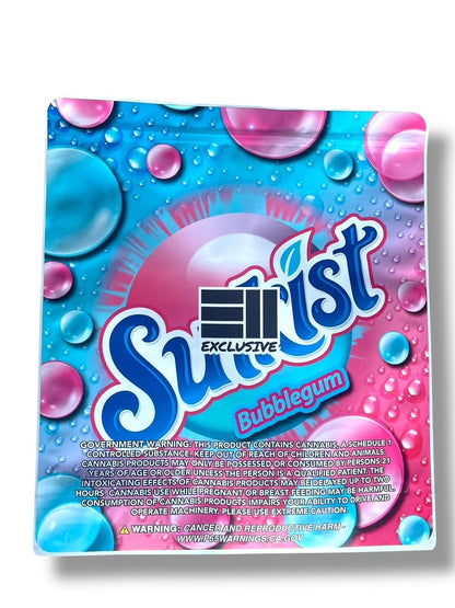 Sunkist Bubblegum Combo Sticker Mylar Bags | 16oz, 1oz & 3.5g
