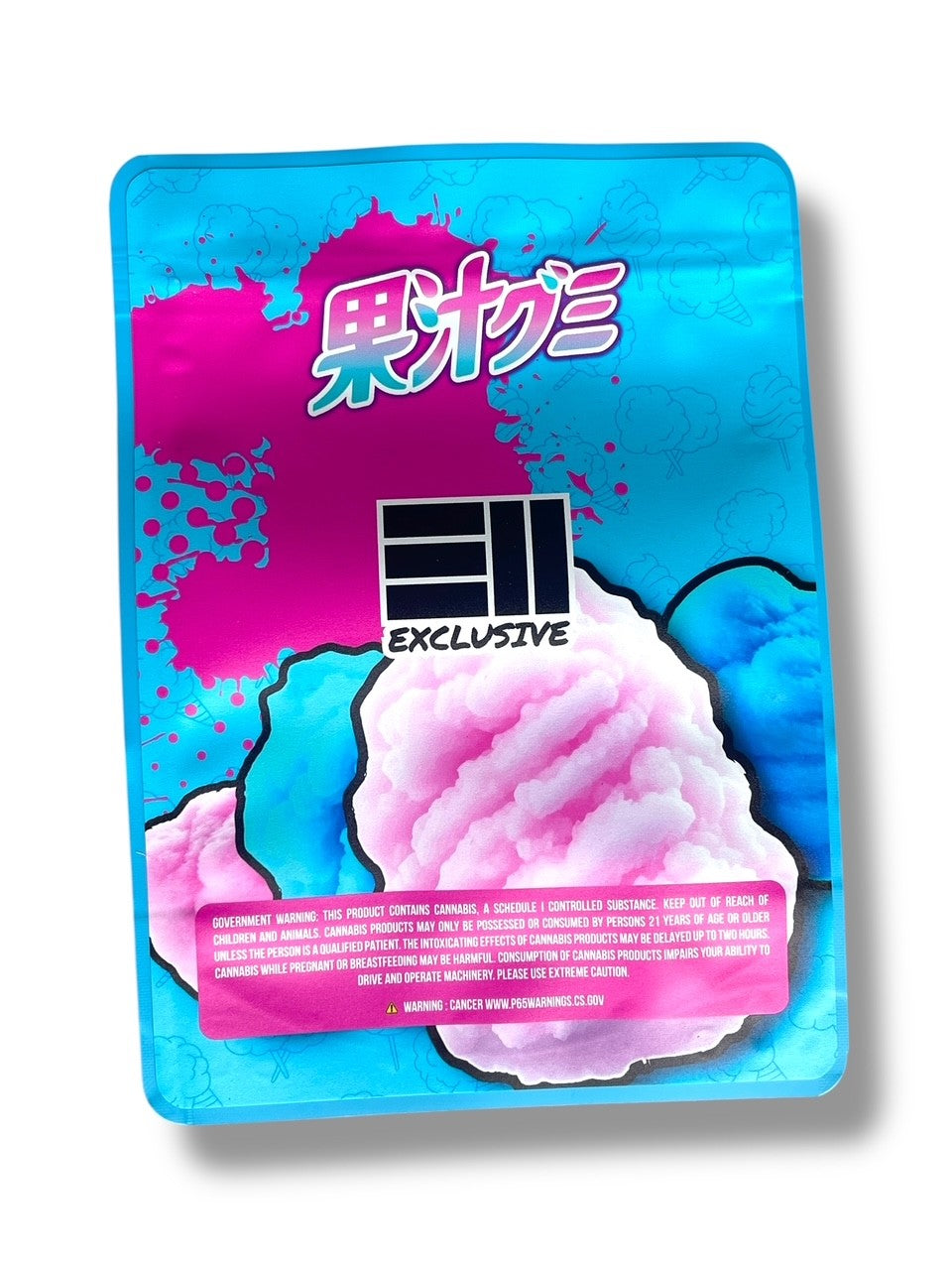 Cotton Candy Icee Combo Sticker Mylar Bags | Stand-Up 16oz, 1oz & 3.5g