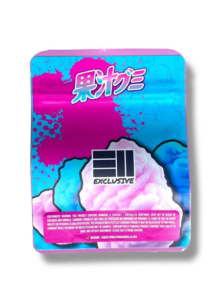 Cotton Candy Icee Combo Sticker Mylar Bags | Stand-Up 16oz, 1oz & 3.5g