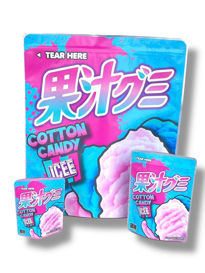 Cotton Candy Icee Combo Sticker Mylar Bags | Stand-Up 16oz, 1oz & 3.5g