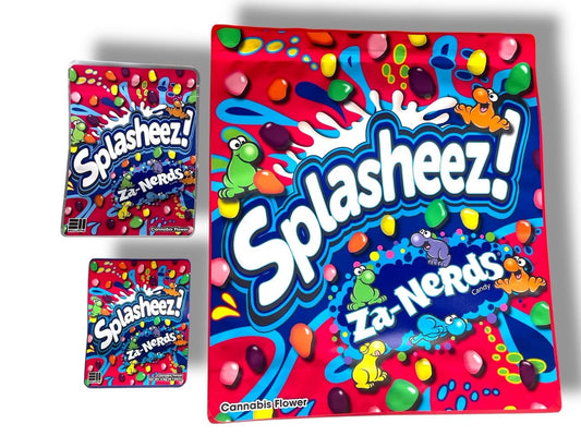 Splasheez Za-Combo Sticker Mylar Bags | Stand-Up 16oz, 1oz & 3.5g