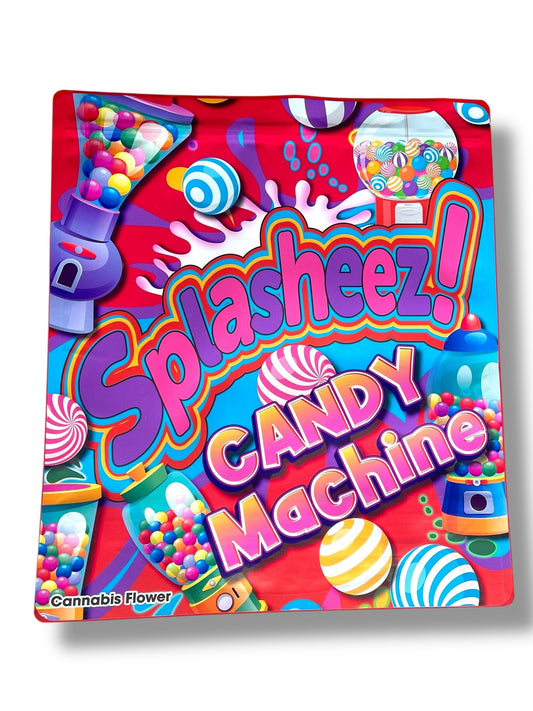 Splasheez Candy Machine Combo Sticker Mylar Bags | Stand-Up 16oz, 1oz & 3.5g