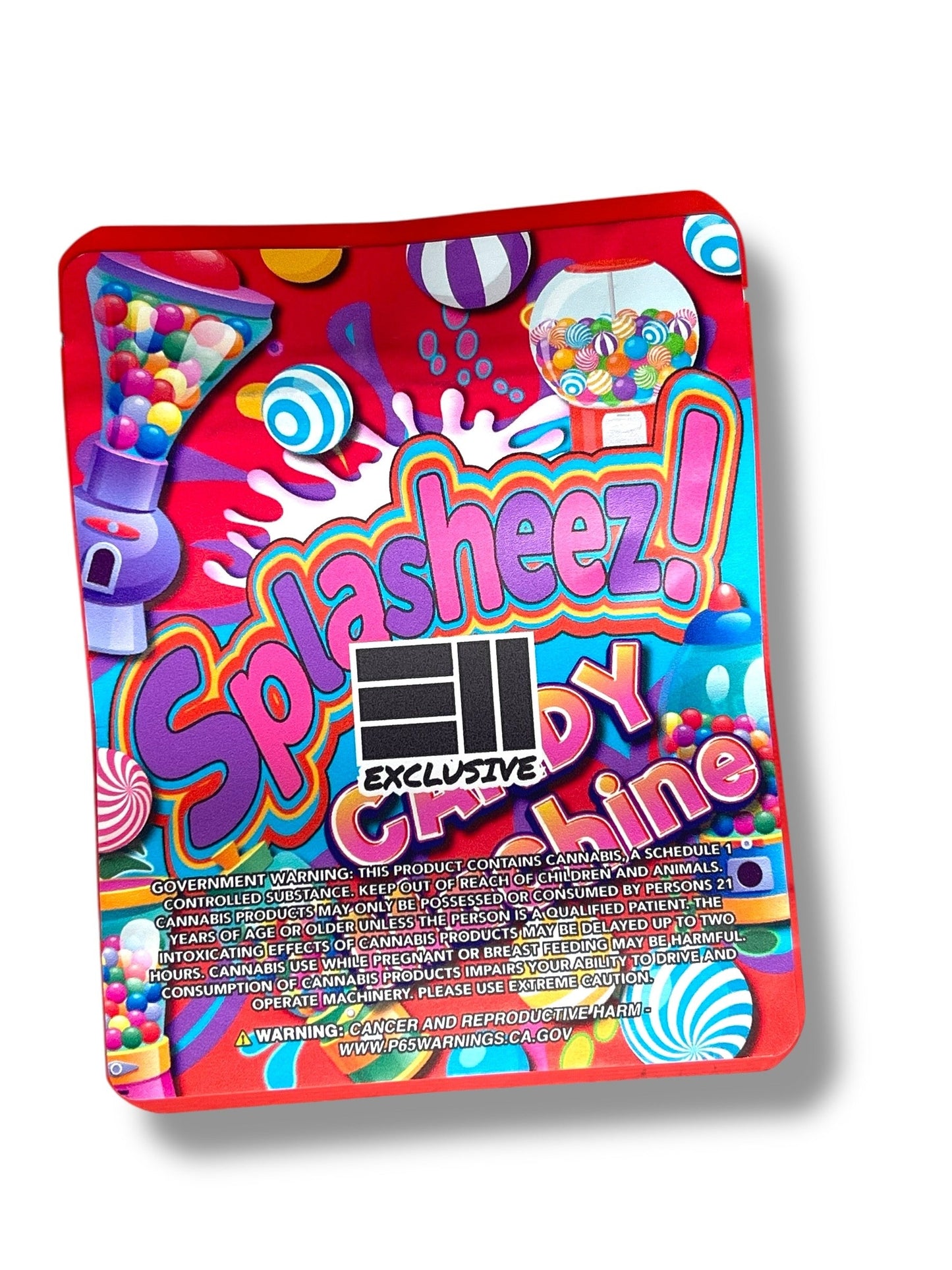Splasheez Candy Machine Combo Sticker Mylar Bags | Stand-Up 16oz, 1oz & 3.5g
