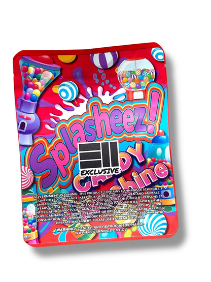 Splasheez Candy Machine Combo Sticker Mylar Bags | Stand-Up 16oz, 1oz & 3.5g