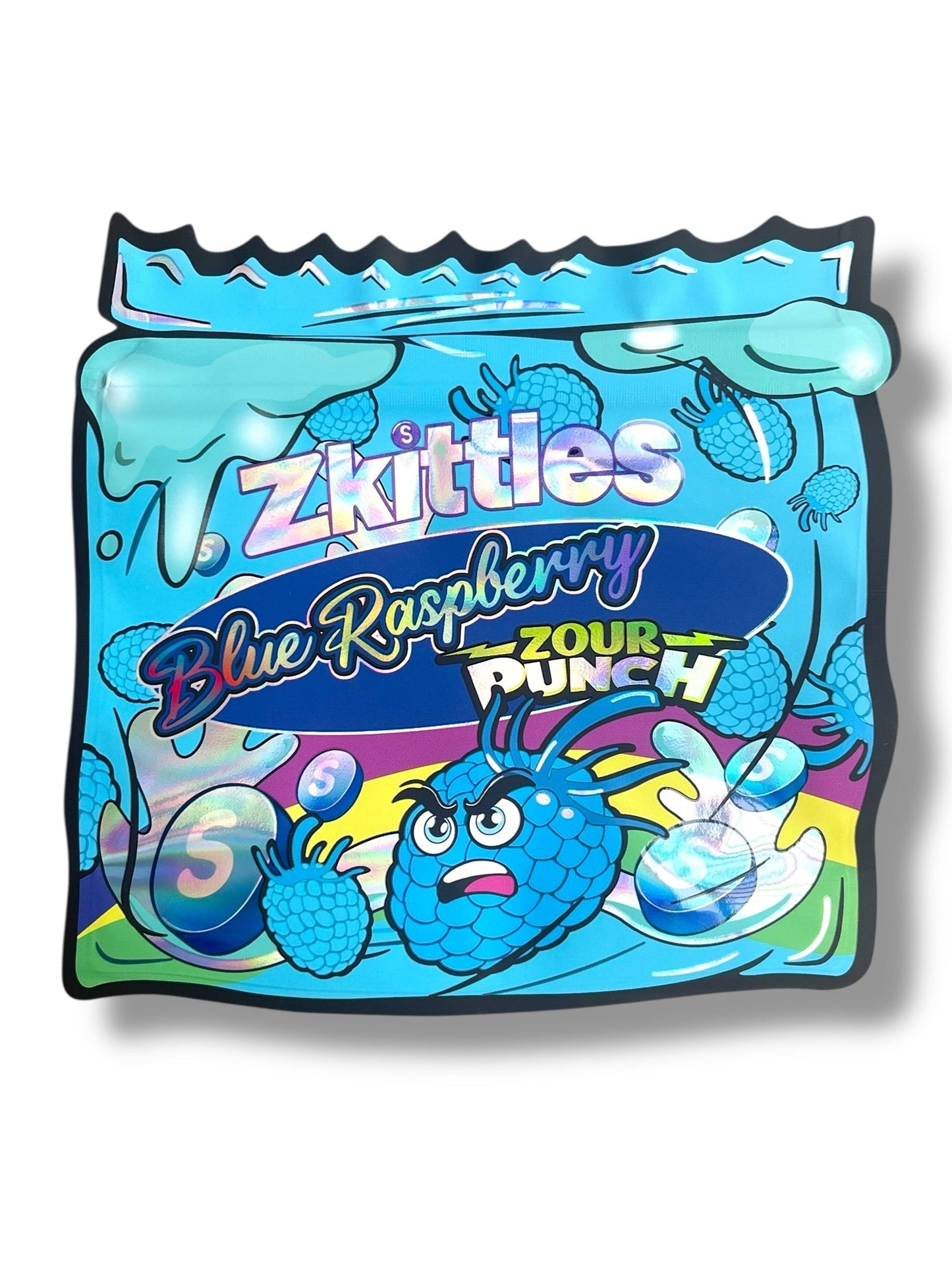 Zkittles Blue Raspberry Zour Punch 3.5g Mylar Bag- Packaging Only