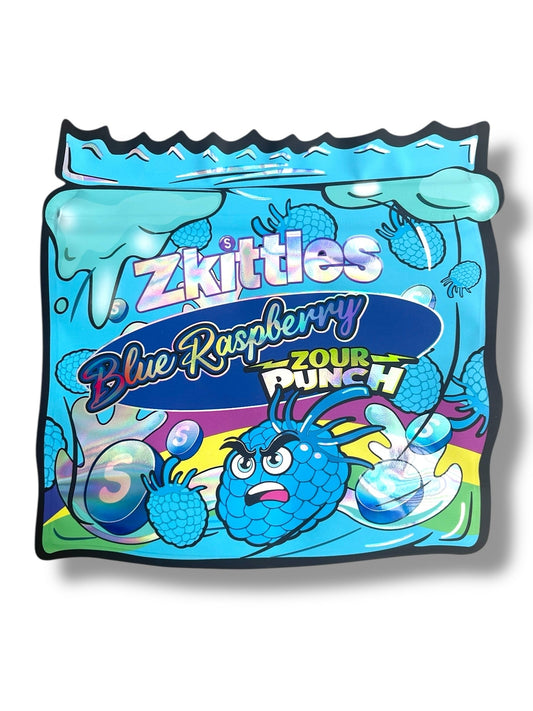 Zkittles Blue Raspberry Zour Punch 3.5g Mylar Bag- Packaging Only