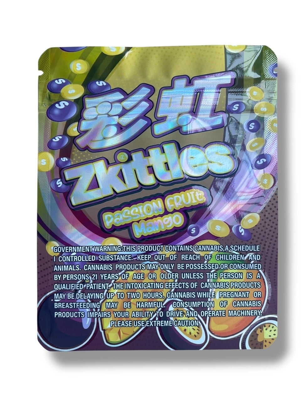 Zkittles Passion Fruit Mango 3.5g Mylar Bag- Packaging Only