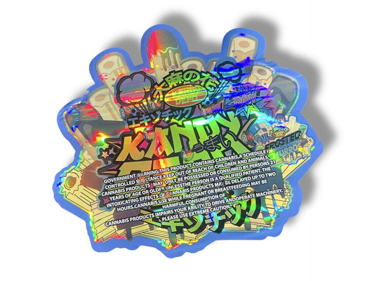 Kandy Depo Frosted Chocolate Covered Churros Mylar Bags with Boxes 3.5g Box Packaging Holographic - Black Unicorn Hub