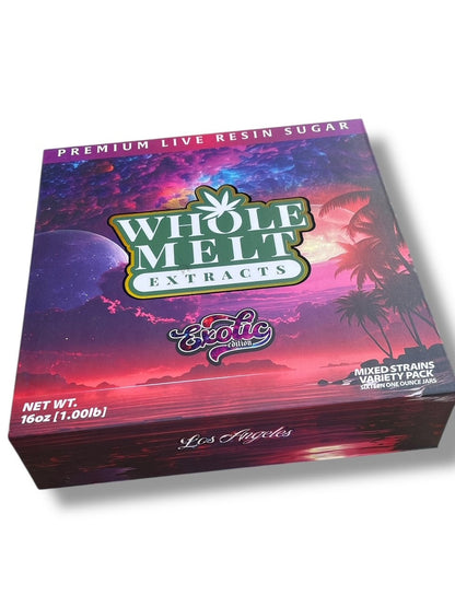 Whole Melt Exotics 1oz Glass Jars - Varity Pack 16 Strains in box Empty Jars