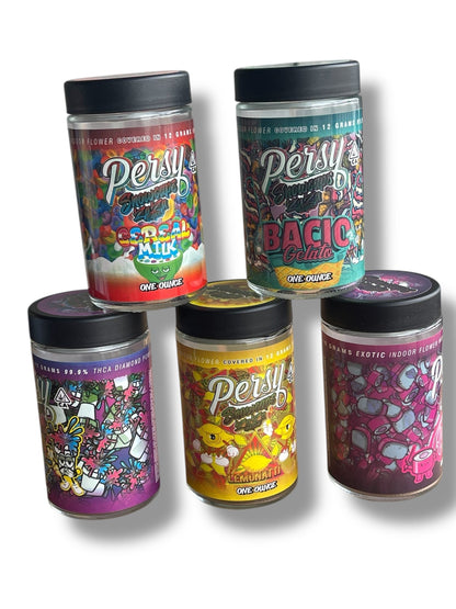 Persy Snowballs Zaza Edition 16-1oz Glass Jars - Varity Pack 16 Flavors in box 1-pound empty jars