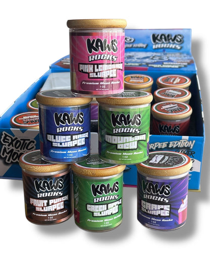 Kawz Exotic Slurpee Edition Moon Rocks 1oz Glass Jars - Varity Pack 16 Strains in box Empty Jars