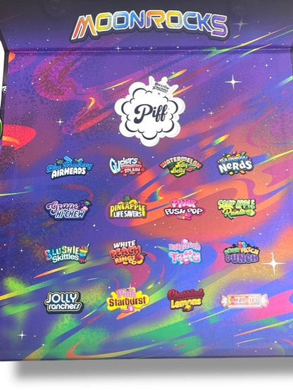 Piff Moonrocks Berry POP Edition 1oz Plastic Jars - Varity Pack 16 Strains in box Empty Jars