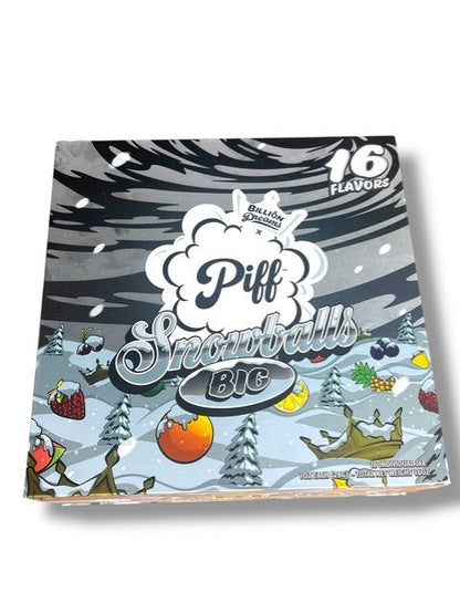 Piff Snowballs Big 16-1oz Plastic Jars - Varity Pack 16 Flavors in box 1 pound with outer box Empty plastic Jars