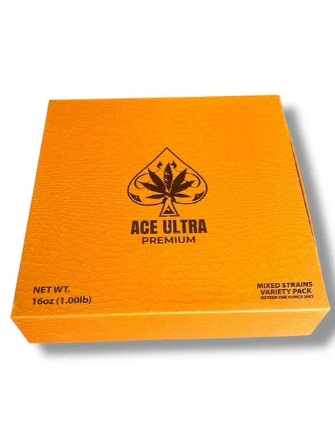Ace Ultra Premium 1oz Glass Jars - Varity Pack 16 Strains in box Empty Jars - Black Unicorn Hub