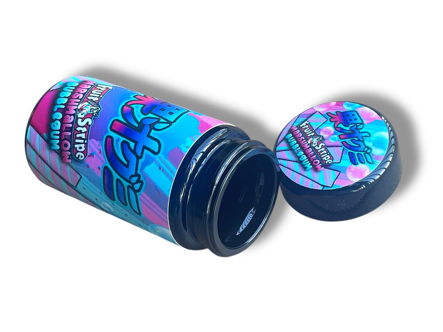 100 ML Black UV Miron glass jars 3.5g-7g Fruit Stripe Marshmallow Bubble Gum