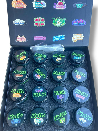 Muha Meds Mates Variety Pack 16-1oz Jars in a box Live Resin