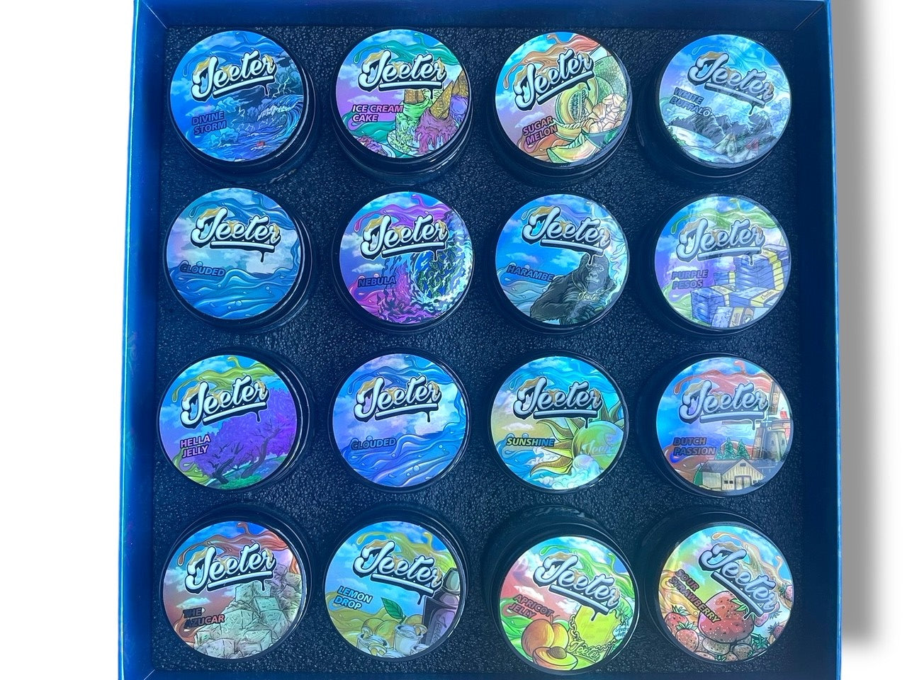 Jeeter Variety Pack 16-1oz Jars in a box