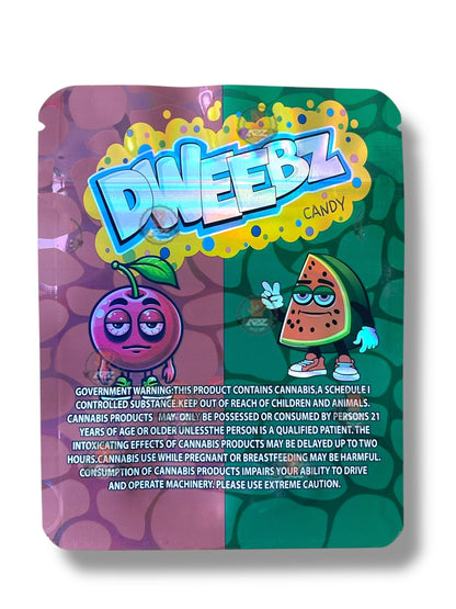 Dweebz Candy Watermelon & Cherry Mylar Bag 3.5g shape bag