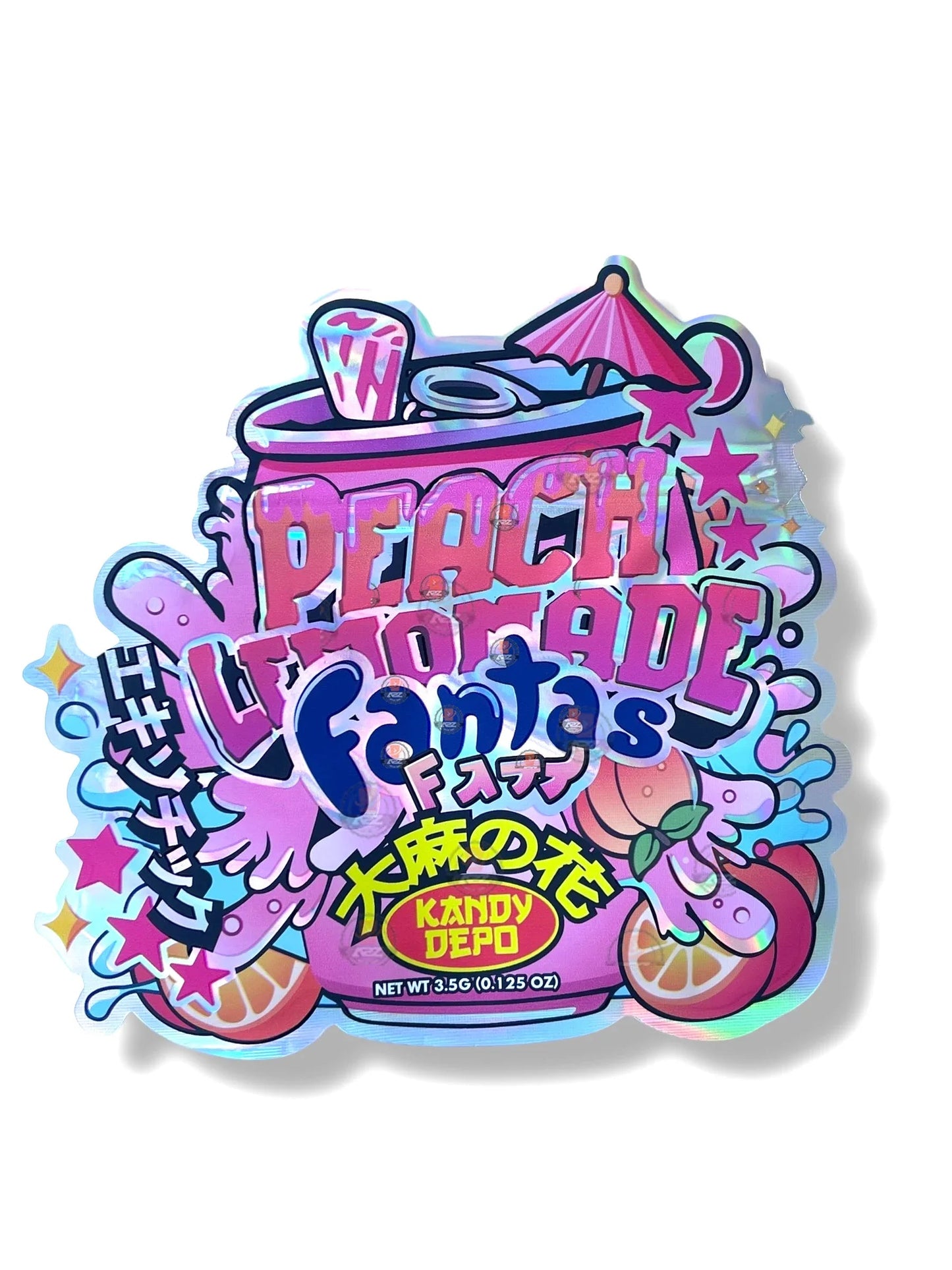Kandy Depo Peach Lemonade Fantas Mylar Bag 3.5g shape bag - Black Unicorn Hub
