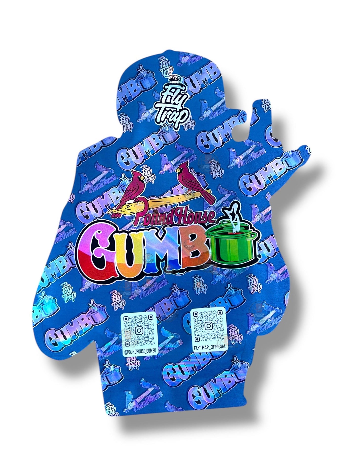 Gumbo Sexy Red Mylar Bag 3.5g shape bag Fly trap Pound House