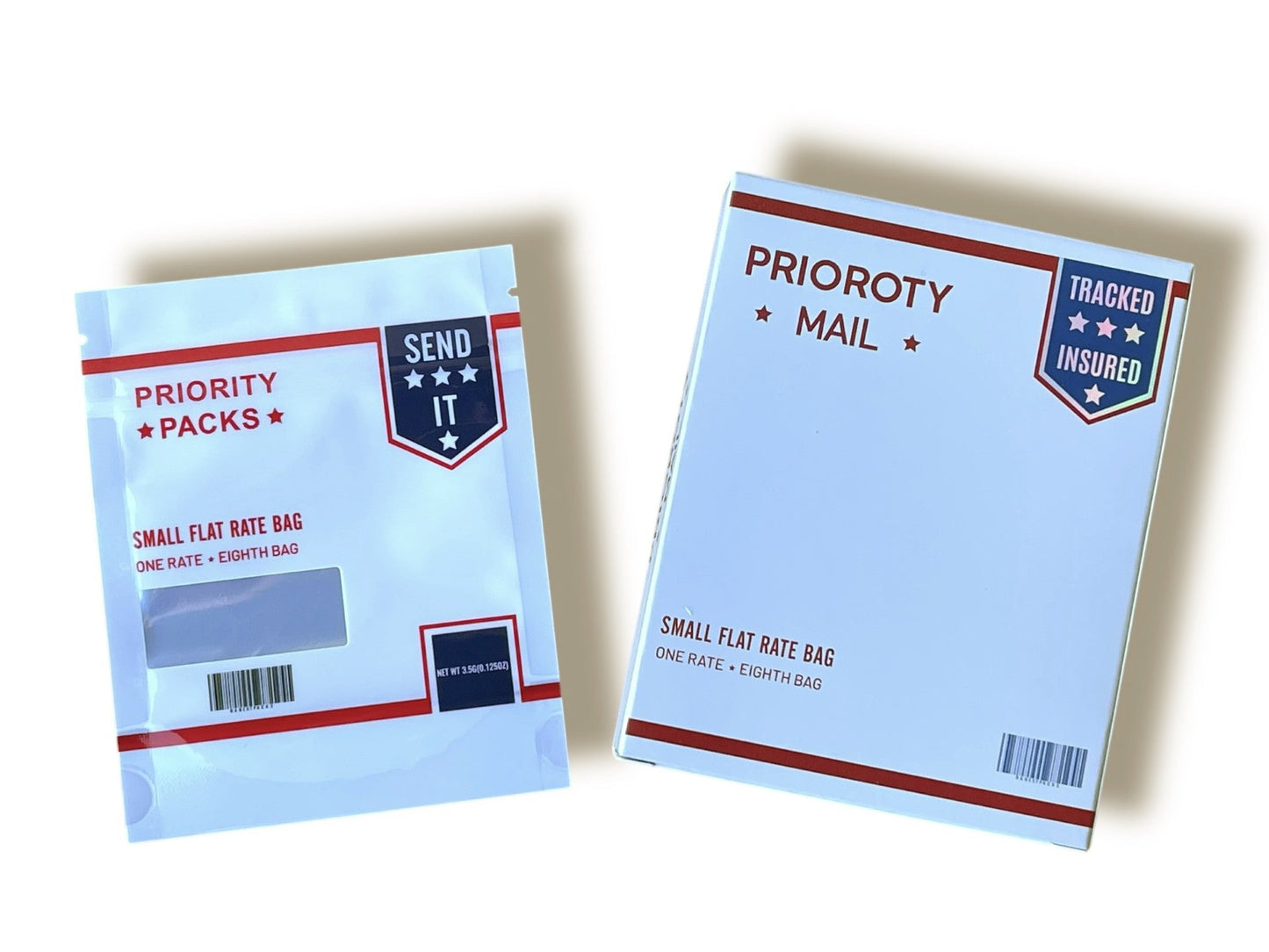 USPS Priority Mail Box and Bags 3.5g Box Packaging Holographic